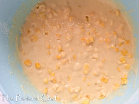 Sweetcorn fritters batter with corn added