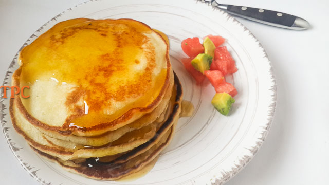 Tender, moist and fluffy homemade buttermilk pancake