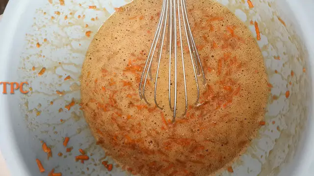 batter of moist carrot cake