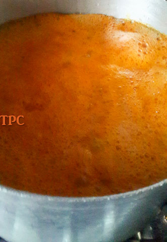 anala soup, ofe ukpom broth in a pot
