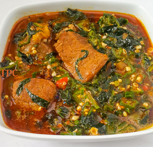 Fresh and tasty okro soup, okra soup