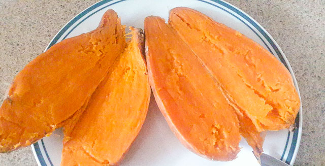sweet potato 1 4 HOW TO COOK SWEET POTATO IN THE MICROWAVE OVEN