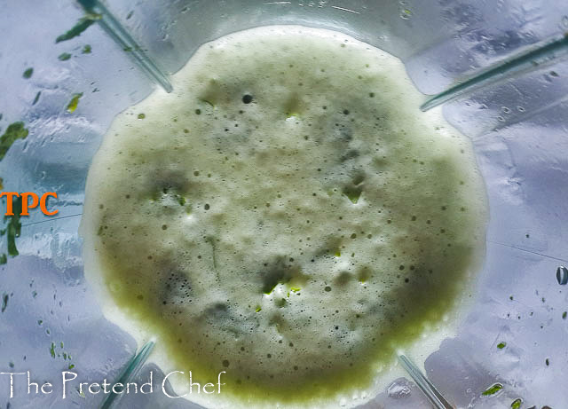 ground utazi leaf in a blender