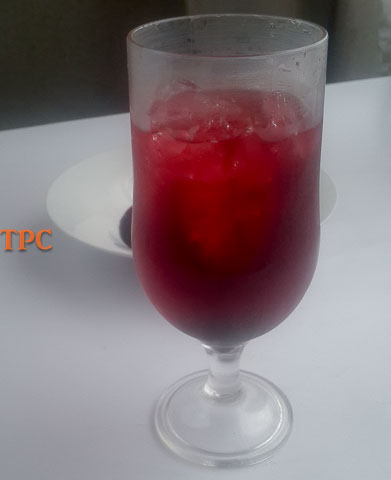 chilled and refreshing zobo syrup, zobo drink in a glass