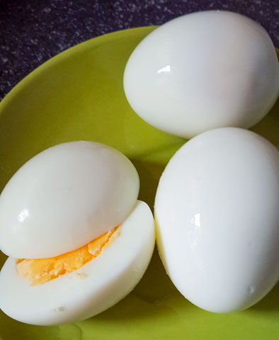 peeled boiled egg for boiled egg sandwich