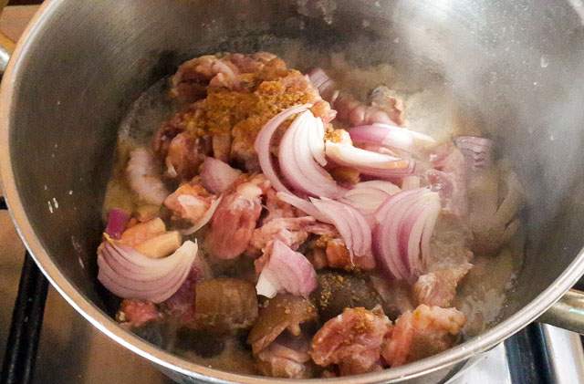 boiling meat 1 Palm oil Stew