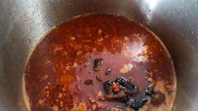 broth for Nigerian palm oil jollof rice