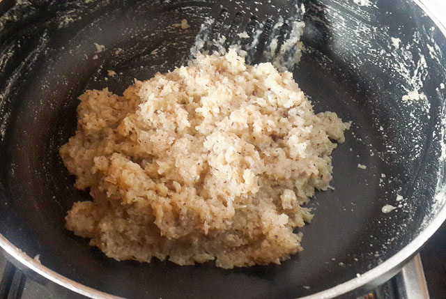 Indian coconut ladoo in sauce pan 