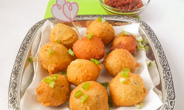 golden, crispy and soft hush puppies