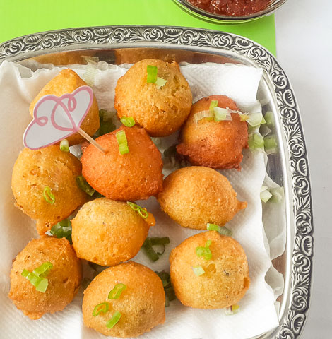 golden, crispy and soft hush puppies