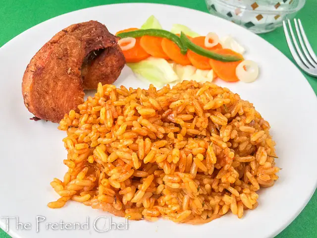 jollof rice, nigerian jollof rice, rice in a plate