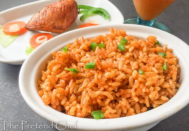 jollof rice, nigerian jollof rice, rice in a bowl