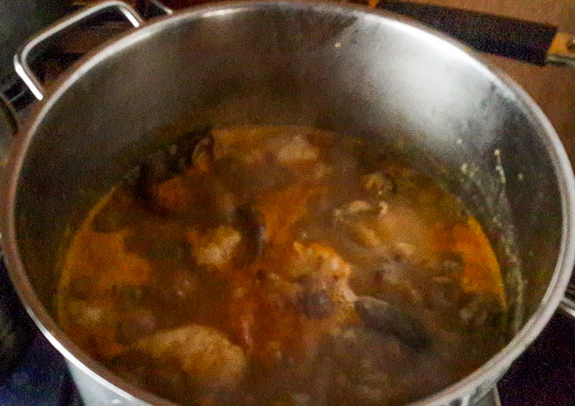 nsala soup bubbling away