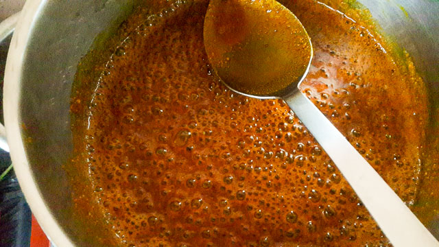 ogbono frying for ogbono soup