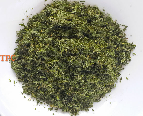 finely shredded okazi leaf for ofe owerri