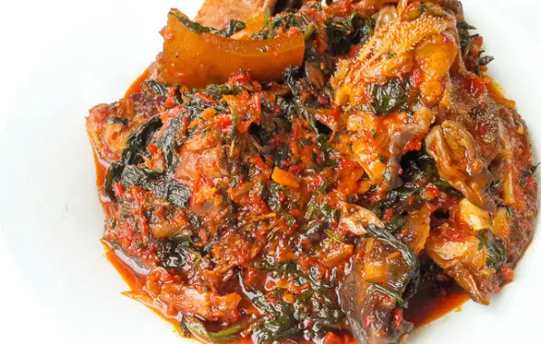 fresh and rich Efo riro (vegetable soup)