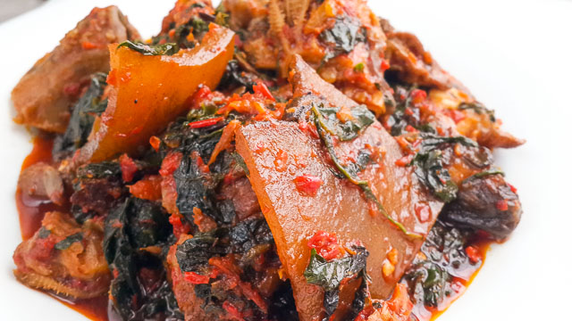 fresh and rich Efo riro (vegetable soup)