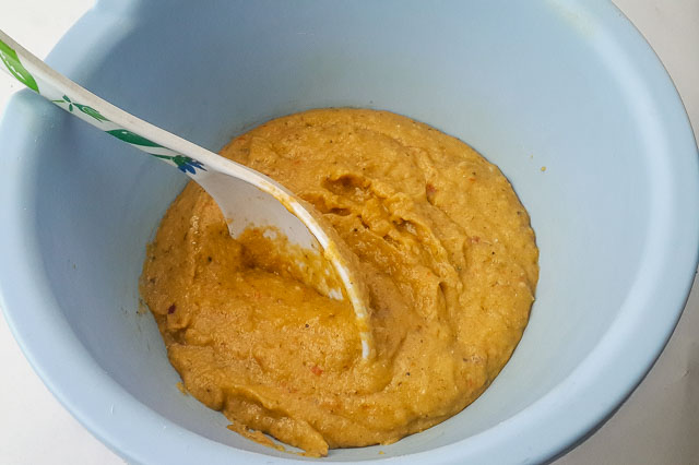 ukpo ogede, nigerian plantain pudding batter