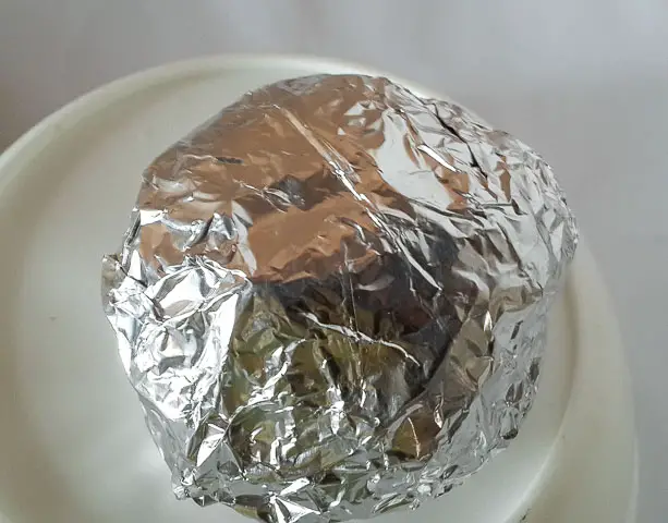 achicha wrapped in foil for achicha, dry cocoyam