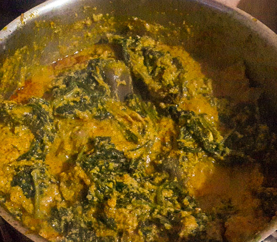 awa leaves added to ofe awa, awa soup