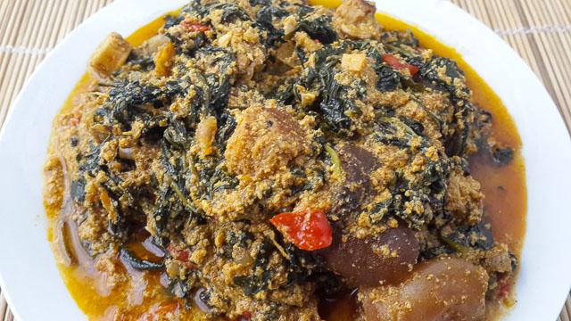 Authentic and appealing ofe awa, awa soup