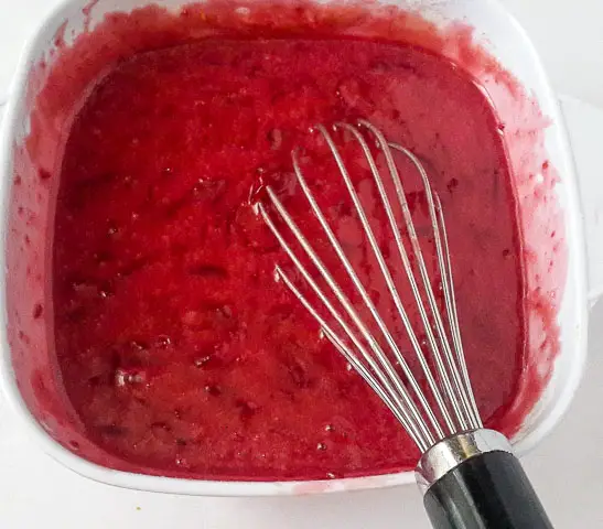 Healthy beetroot cake batter in mixing bowl