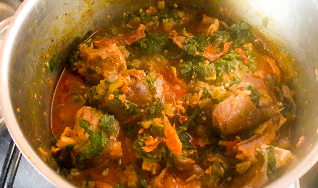 ofe ugbogoro being cooked