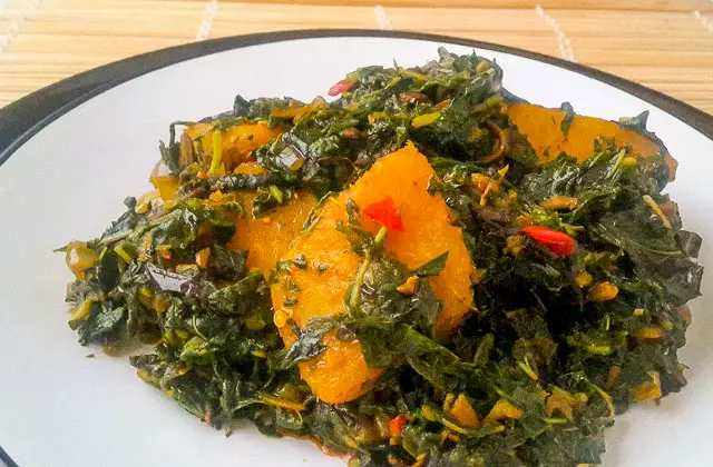 Simple and wholesome vegetable yam (ji akwukwo).