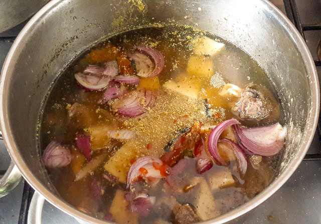 goat meat ready to be cooked for yam pepper soup