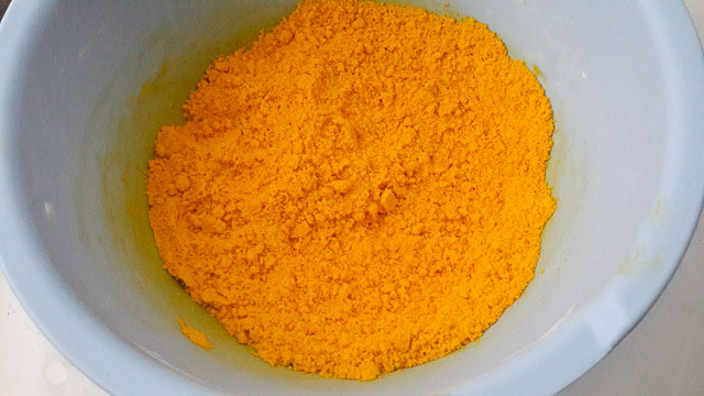 okpa powder mixed with palm oil