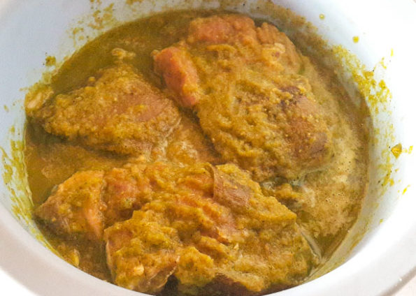 marinated goat meat for Jamaican goat curry