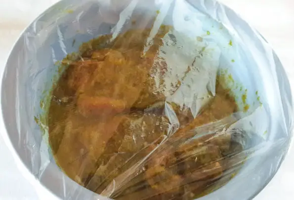 marinated goat meat for Jamaican goat curry