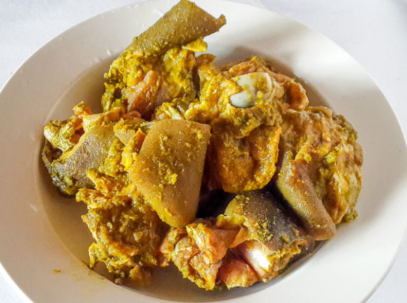 goat meat ready for frying for Jamaican goat curry