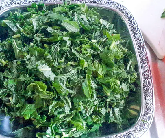 shredded vegetable for Vegetable Yam porridge