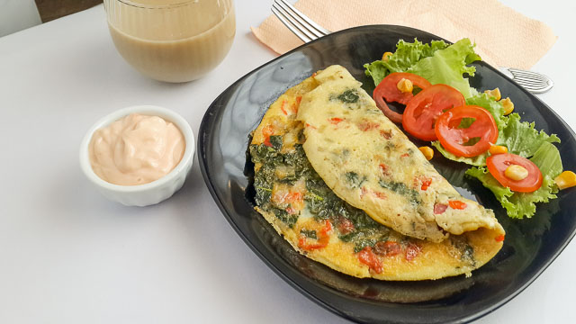 egg 1 6 Green (amaranth) omelette