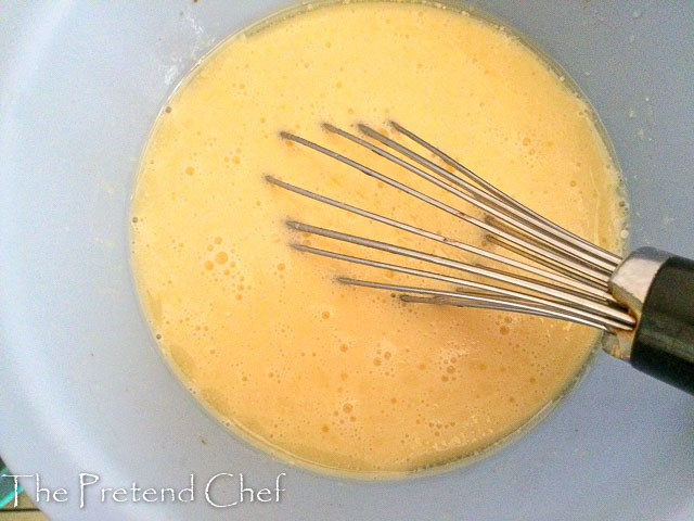 liquid ingredients mixed for chocolate cake