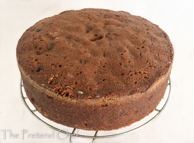 moist fruit cake made on a rack