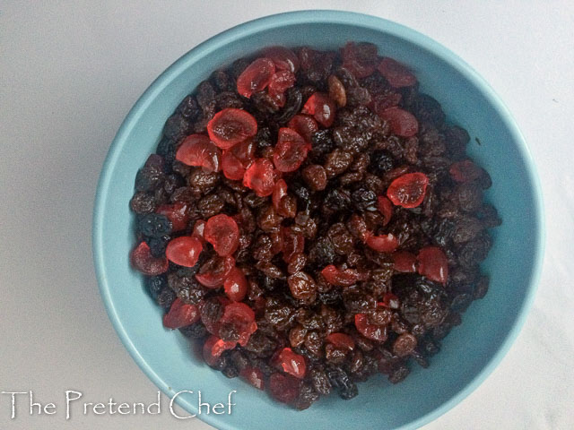 Dry fruits soaking in brandy for moist fruit cake