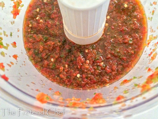 ground peppers and tomato for nigerian peppered gizzard