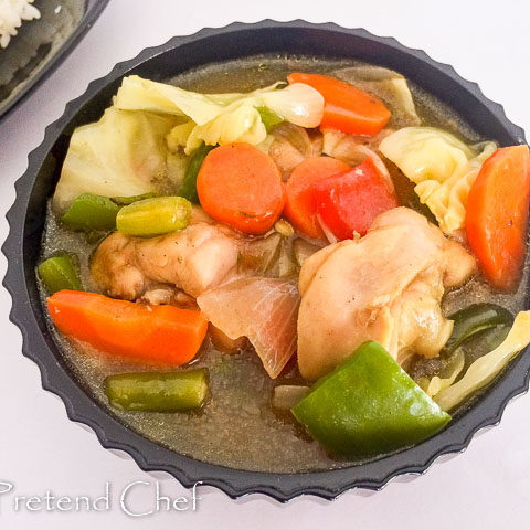 Easy Nigerian vegetable sauce, simple and flavoursome, looking pretty in a black bowl