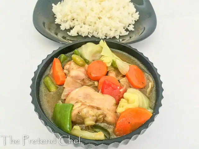Easy Nigerian vegetable sauce looking pretty in a black bowl