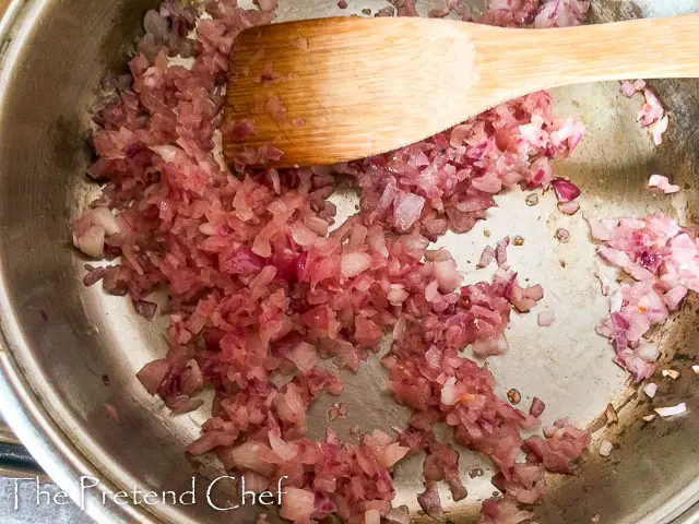 onions sauted for simple coconut curry sauce