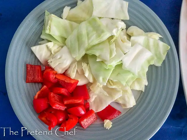 vegetables prepped for Easy Nigerian vegetable sauce
