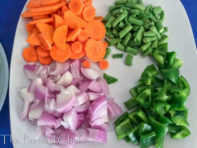 vegetables prepped forEasy Nigerian vegetable sauce
