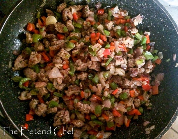 vegetables in wok for egg muffins