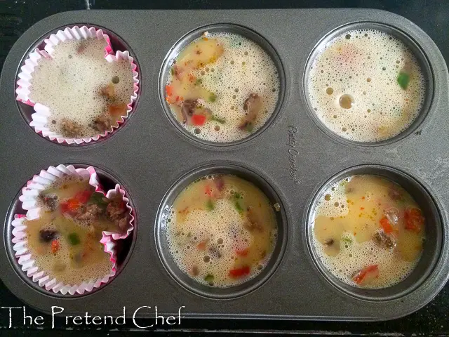 egg muffins mix in muffin pan
