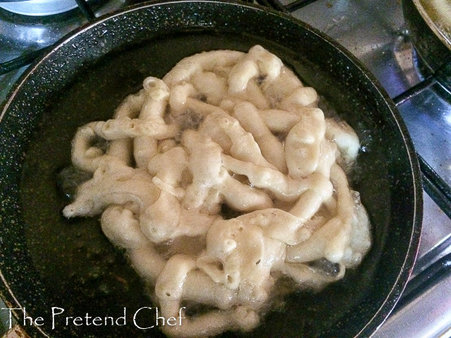 funnel cake in frying pan