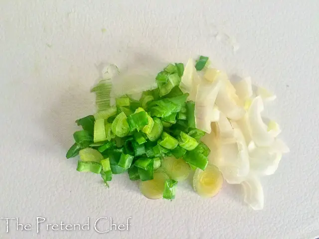 spring onions chopped for sweet corn egg drop soup