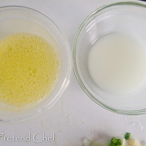 egg wite and cornflour slurry for sweet corn egg drop soup