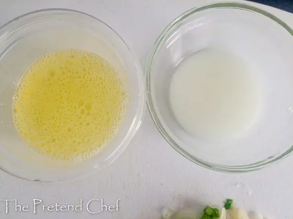 egg wite and cornflour slurry for sweet corn egg drop soup